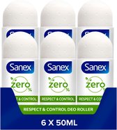 Bol.com Sanex Zero% Respect & Control Deodorant Roller 6 x 50ml - Voordeelverpakking aanbieding