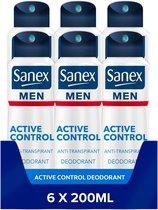 Bol.com Sanex Men Active Control Deodorant Anti-Transpirant Spray 6 x 200ml - Voordeelverpakking aanbieding