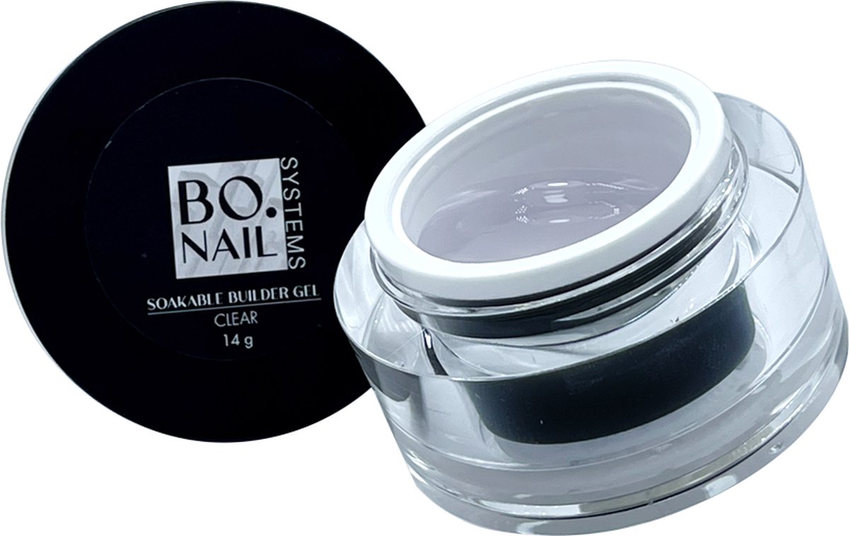 BO.NAIL BO. Soakable Builder Gel Clear (14 G) - Topcoat gel polish - Gel nagellak - Gellac