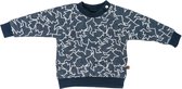 MXM Baby trui- Blauw- Sweater- Print- Jeans- Wit- Maat 92