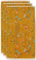 Pip Studio Les Fleurs Handdoek - 55x100 cm - Set van 3 - Yellow