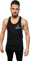 Kill'r - Heren Tanktop Bodybuilding | Fitness Sporthemd - Minimalistic Zwart - wit logo