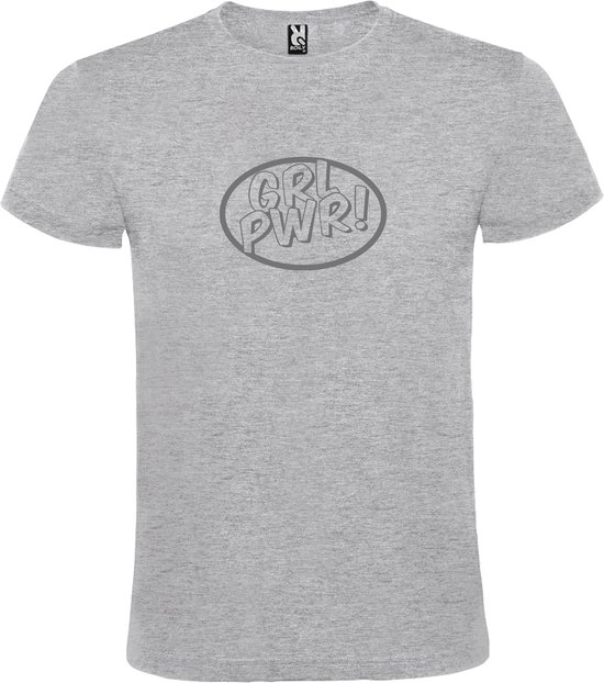 Grijs t-shirt met 'Girl Power / GRL PWR' print Zilver