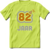 82 Jaar Feest T-Shirt | Goud - Zilver | Grappig Verjaardag Cadeau Shirt | Dames - Heren - Unisex | Tshirt Kleding Kado | - Groen - M