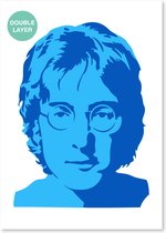 John Lennon sjabloon - 2 lagen kunststof A3 stencil - Kindvriendelijk sjabloon geschikt voor graffiti, airbrush, schilderen, muren, meubilair, taarten en andere doeleinden