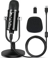 Merkloos - Professionele Condenser USB-Microfoon - Professioneel sensitive pickup pure sound - Ruisonderdrukkend - met Beugel Computermicrofoon - Gaming Plug-and-play