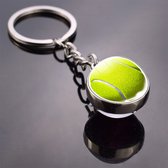 Bixorp Sports Sleutelhanger met Tennisbal - Stoere Sleutelhanger Cadeau voor Jongens & Meisjes - Roestvrij Staal / Stainless Steel