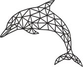 Hout-Kado - Dolfijn - Medium - Zwart - Geometrische dieren en vormen - Hout - Lasergesneden