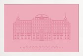 JUNIQE - Poster in houten lijst The Grand Budapest Hotel roze