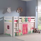 Halfhoogslaper Charlotte met bedtent & opbergzakjes Spring - wit