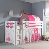 Halfhoogslaper Charlotte met bedtent, -tunnel & opbergzakjes Princess II - wit