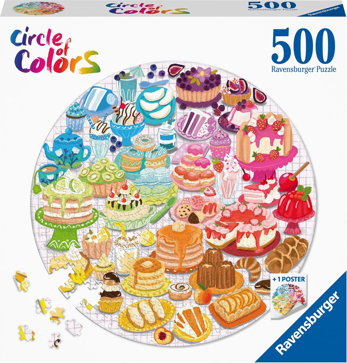 Ravensburger puzzel Circle of Colors Desserts Pastries - Legpuzzel - 500 stukjes