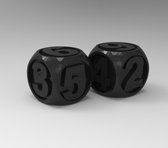 Dobbelsteen Numeriek - 20x20x20mm (set van 2) - Zwart