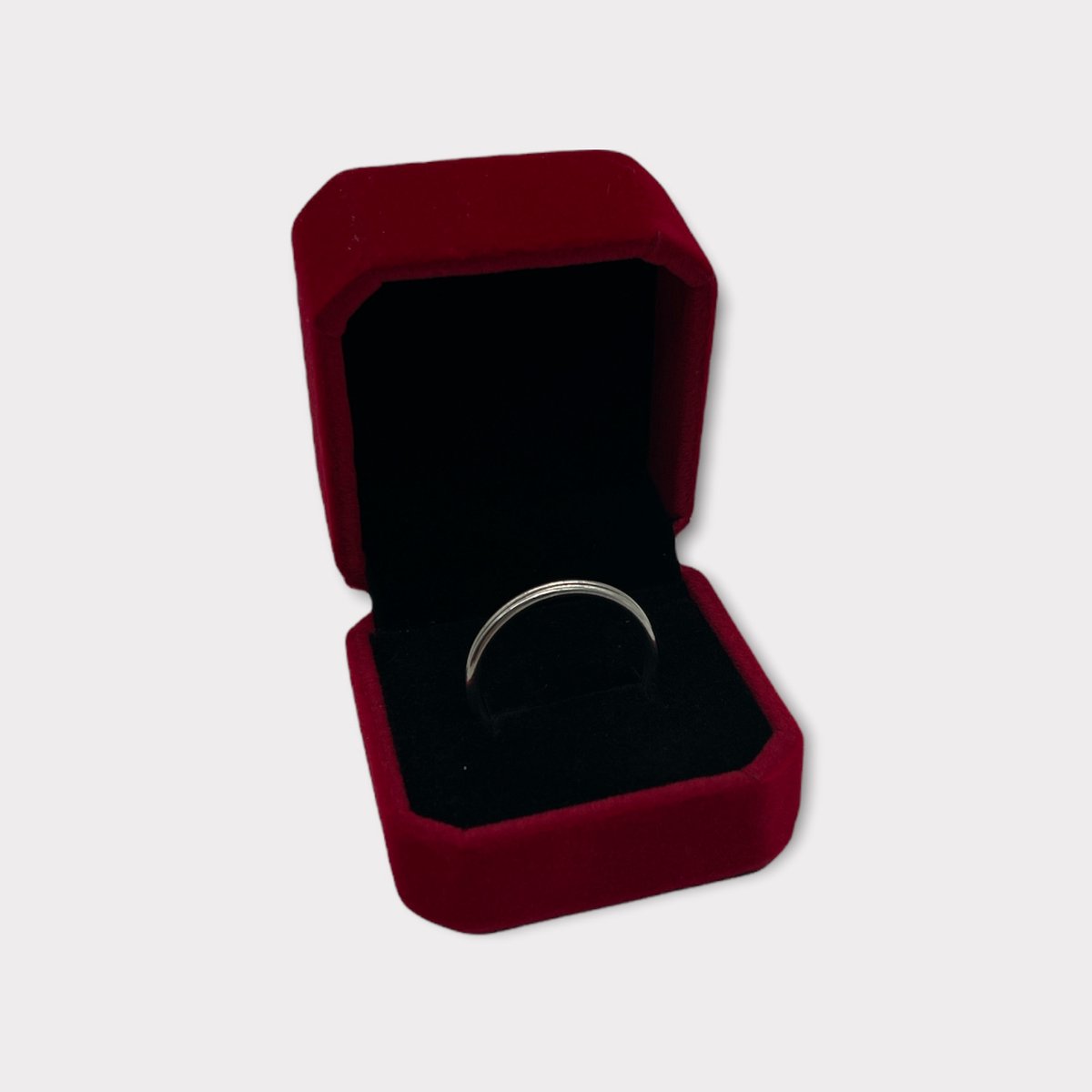 Achthoekige 2 ringen doos - Dubbele ringdoos - Een