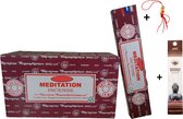 Doos met 12 pakjes à 15 gram - Wierook - Wierookstokjes - Incense sticks - Meditation - Meditatie + 5 Mini Wierookstokjes + Gelukspoppetje