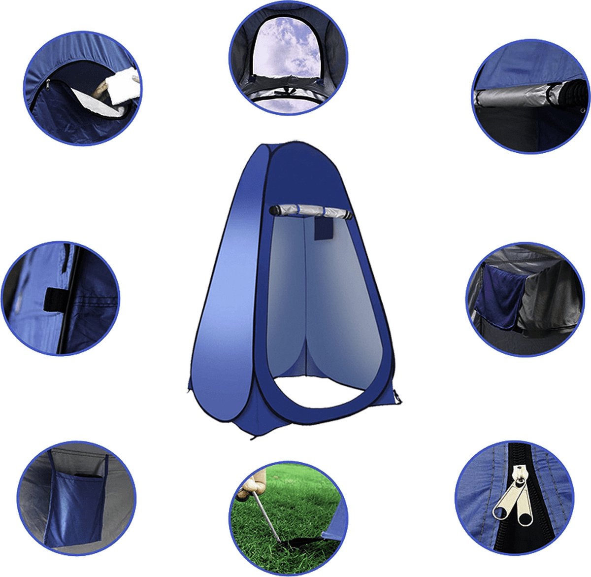 Waterdichte Opblaasbare Tent COSTWAY Pop-Up Douchetent - 120x120x190cm, Waterdicht | Kampeertent Als Kleedkamer, Toilet Of Privéruimte Snel Opzetten Tent