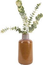 Lucy’s Living Luxe Vaas JAR Geel – ø 12 x 23 cm – hotel chique - binnen ––– accessoires – tuin – decoratie – bloemen – mat – glans – industrieel - droogbloemen