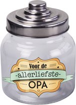 Snoeppot - Opa - Gevuld met verse snoepmix - In cadeauverpakking met gekleurd lint
