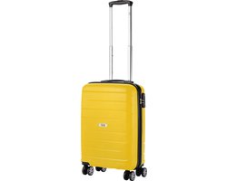 TravelZ Big Bars Handbagage koffer 55cm met TSA-slot - 35 Ltr Lichtgewicht reiskoffer - Geel