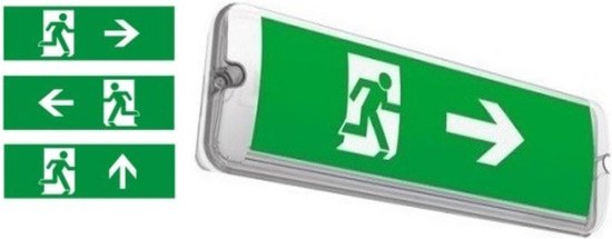 LED opbouw noodverlichting 3w – 185 lumen – IP65 – pijlaanduiding