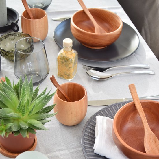 Khaya - set houten bekers - Japans theekopje - duurzaam - vegan