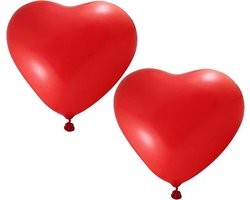 Hartjes ballonnen - rood - zes stuks