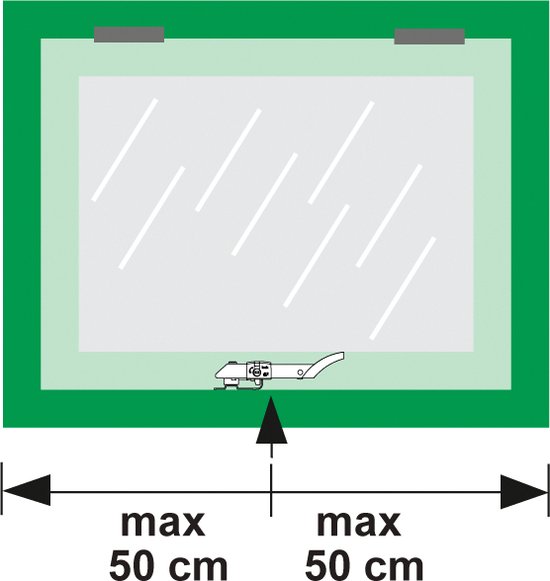 AXA Veiligheids Combi-raamuitzetter (model AXAflex Security) RVS Wit: Naar boven draaiend, wegdraaibaar naar rechts, afsluitbaar. SKG** - Axa