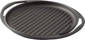 Lava Gietijzeren Grillpan- Ø24 cm-ronde-Zwart-Geschikt voor alle warmtebronnen-Barbecuepan-BBQ
