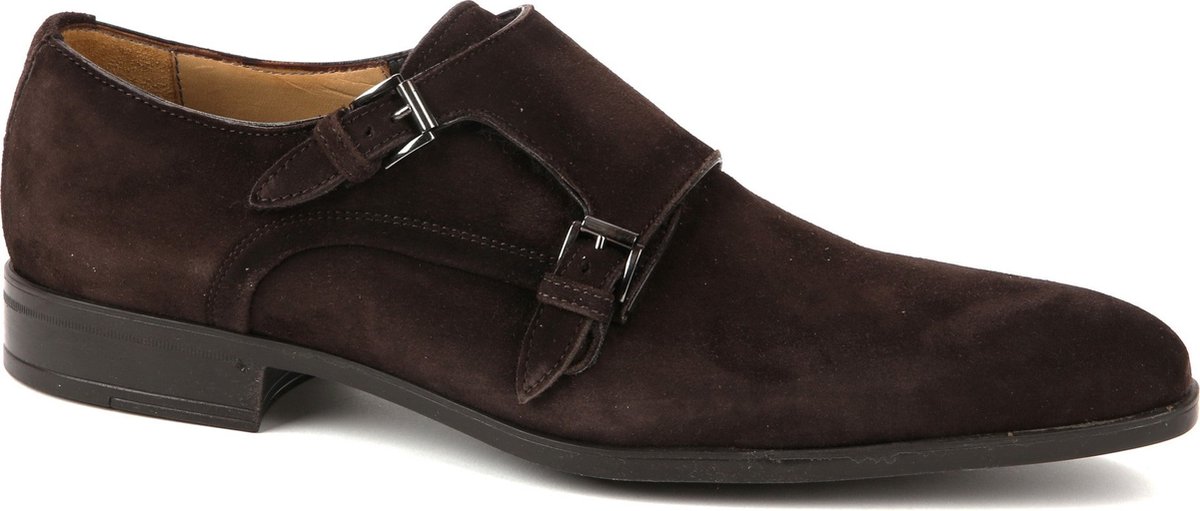 Giorgio Amalfi Schoen Monk Strap Bruin Suede - Maat 43 - Heren - Nette schoenen