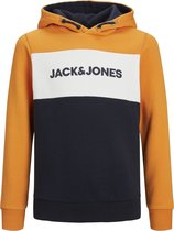 JACK&JONES JUNIOR JJELOGO BLOCKING SWEAT HOOD NOOS JNR Jongens Trui - Maat 164