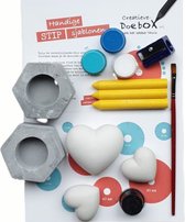 Creatieve-Doebox |  Dotpainting | Hobby-pakket | DIY Pakket | Zwart - Blauw - Wit | Stipbox