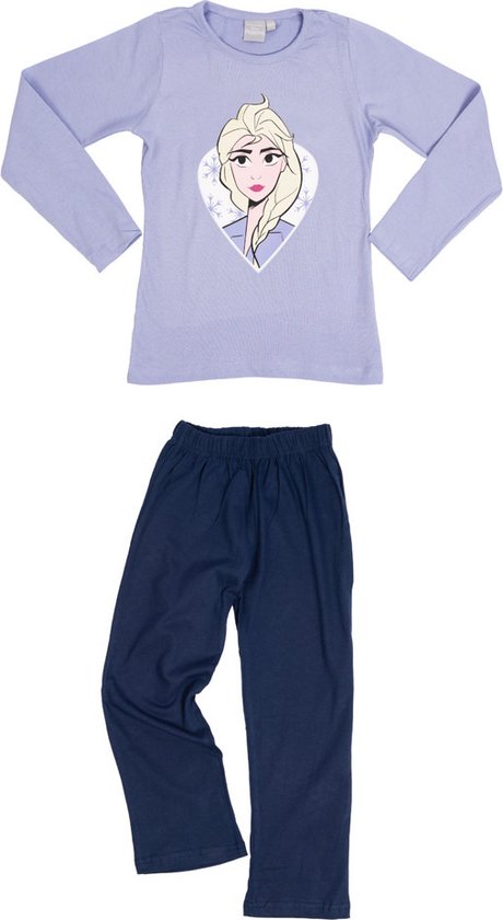 Disney Frozen Pyjama - Elsa - Katoen - Lila/navy - Maat 98/104
