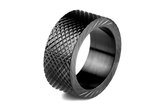 Di Lusso - Ring Ricky - Stainless Steel - Zwart - Heren - 21.00 mm
