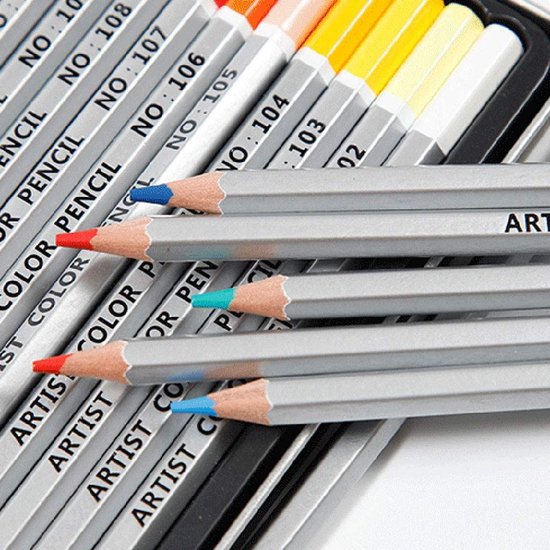 Set De 120 Crayons De Couleur Professionnels - Mines Huile Douces - Pré-aiguisés - Non Toxiques - Avec Étui