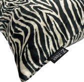 Zippi Design Zebra Art Sierkussen groot 55x55 cm Velvet, Luxe (veren vulling) kleur zwart/wit Zebra dierenprint