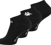Kappa - Enkelsokken - Sneakersokken - Korte sokken - 6 paar - Zwart - Maat 43-46