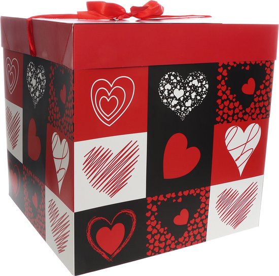 boîte d'emballage coffret cadeau coffret cadeau coeurs valentine ruban arc  amour... | bol.com