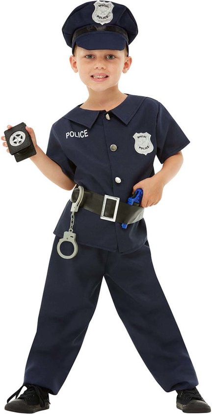 FUNIDELIA Politie kostuum voor jongens - Maat: 135 - 152 cm - Blauw | bol
