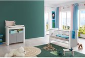 Pia Kindermeubelset kinderbed, commode wit, lichtgrijs.