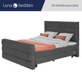 Luna Bedden - Boxspring Skye - 200x200 Compleet Grijs 3 Balken Bed