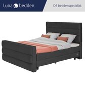 Luna Bedden - Boxspring Skye - 200x210 Compleet Antraciet 3 Balken Bed