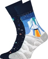 Toffe Sokken - Gekke Sokken - Leuke Sokken - Space Trip - Maat: 35 t/m 38