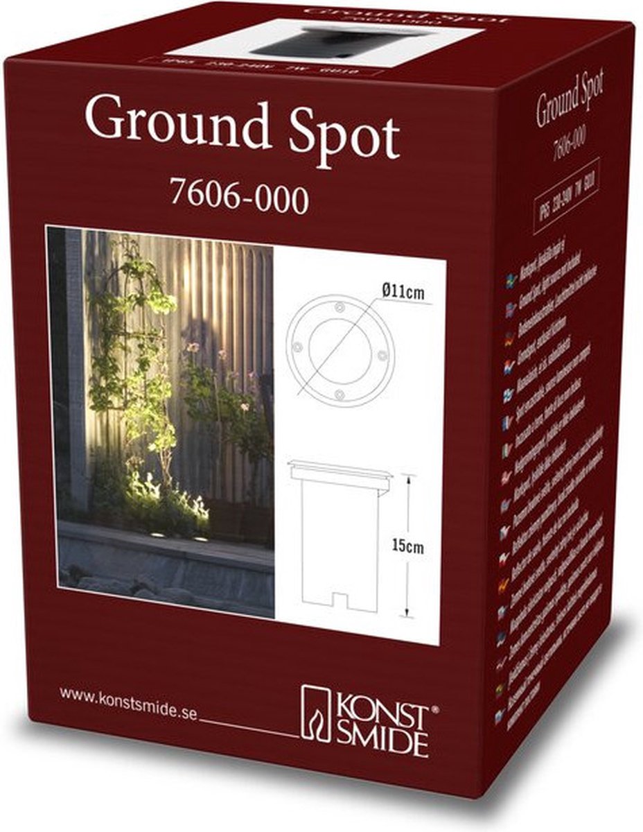 Konstsmide PowerLED Spot encastrable au sol S - GU10 - IP65 - Métal