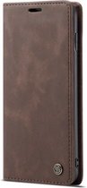 CaseMe Bookcase Pasjeshouder Hoesje Samsung Galaxy S10e Bruin - Telefoonhoesje - Smartphonehoesje - Zonder Screen Protector