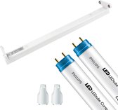 LED TL Armatuur met T8 Buis - Igan Dybolo - 60cm Dubbel - Philips - CorePro LEDtube EM 865 - 16W - Helder/Koud Wit 6500K | Vervangt 36W