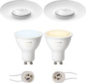 Prima Luno Pro - Waterdicht IP65 - Inbouw Rond - Mat Wit - Ø82mm - Philips Hue - LED Spot Set GU10 - White Ambiance - Bluetooth