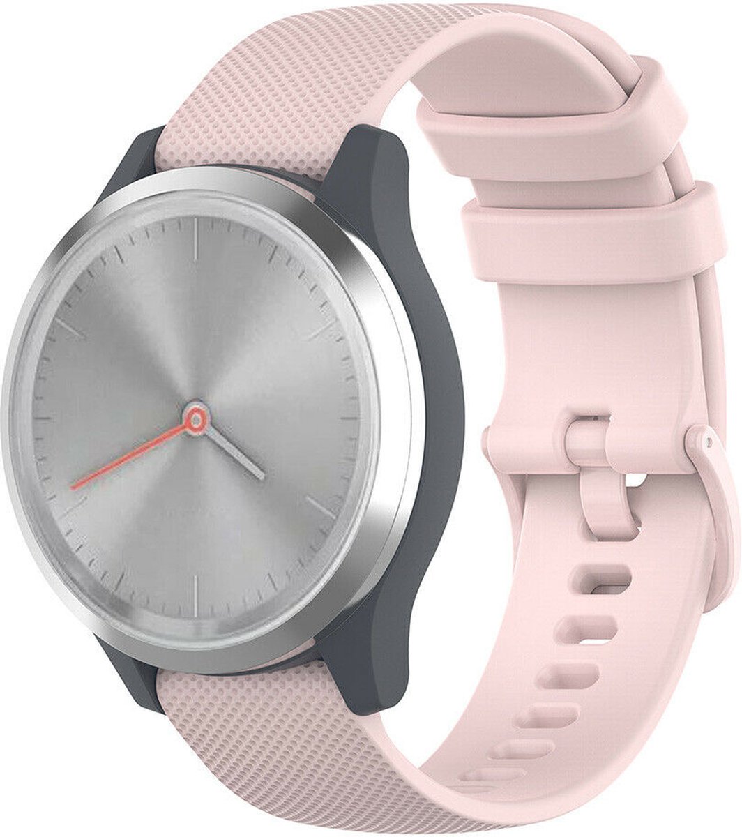 Strap it Horlogebandje 18mm Siliconen bandje geschikt voor Garmin Vivoactive 4s bol