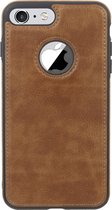 Backcase Lederen Hoesje iPhone 8 Bruin - Telefoonhoesje - Smartphonehoesje - Zonder Screen Protector