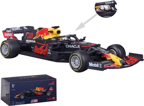 Bburago Red Bull Racing RB16B #33 Max Verstappen Formule 1 seizoen 2021  schaalmodel in... | bol.com