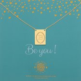 Heart to Get | Goudkleurige Ketting | Initaal B | Letter ketting | Initialen ketting | Plaatje met initiaal en krans